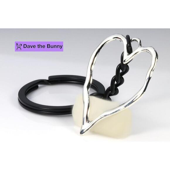 Heart Keychains for Women - Crooked Heart Keychain - Picture 4 of 5